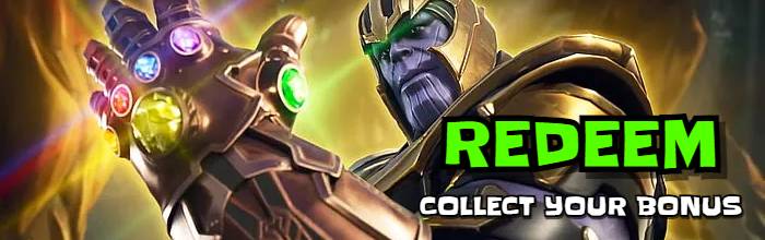 Thanos infinity stones can make redeem and collect your bonus.